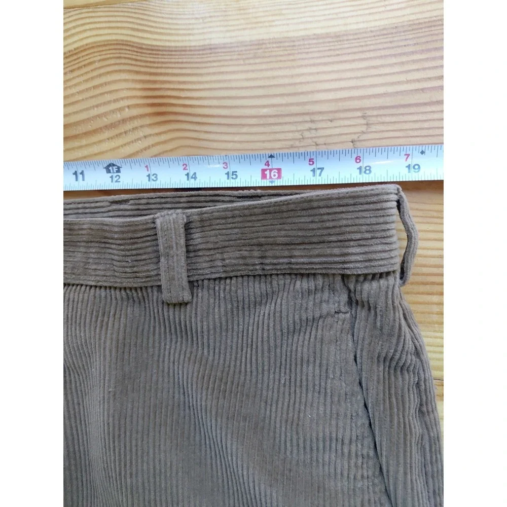 90's Jos. A Bank Wide Whale Corduroy Brown Flat Front Classic Trouser Pant 38x32